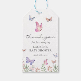 Waterverf Vlinders Baby shower Favor Cadeaulabel