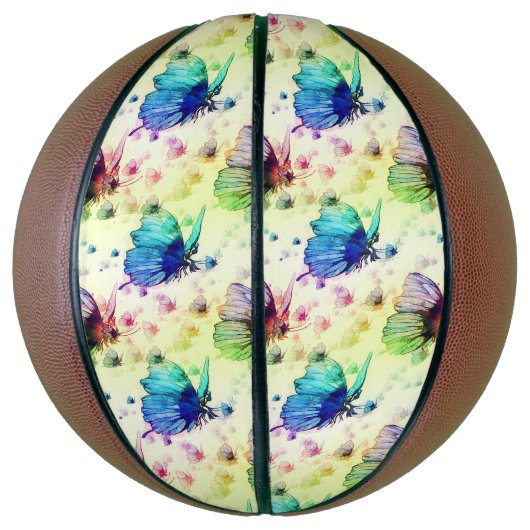 Waterverf Vlinders Basketbal (Verticaal)