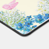 Waterverf Vlinders & Blauwe Bloemen Bureaumat (Hoek)