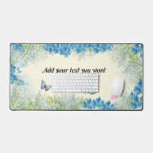 Waterverf Vlinders & Blauwe Bloemen Bureaumat (Keyboard & Muis)