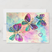 Waterverf Vlinders blij Verjaardag Kaart (Achterkant)