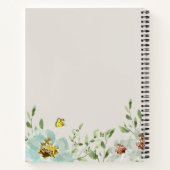 Waterverf vlinders Bloemen Gepersonaliseerd Notitieboek (Achterkant)