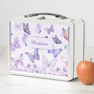 Waterverf Vlinders Bloemen Tuin Lilac