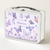 Waterverf Vlinders Bloemen Tuin Lilac (Voorkant)