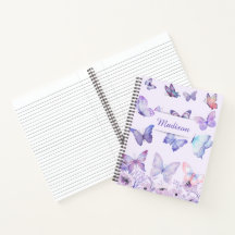 Waterverf Vlinders Bloemen Tuin Lilac