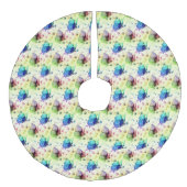 Waterverf vlinders boomrok imitatie linnen kerstboom kleed (Voorkant)