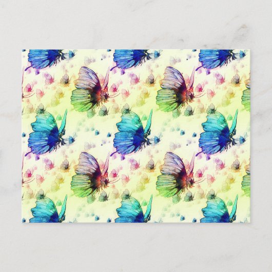Waterverf Vlinders Briefkaart (Voorkant)