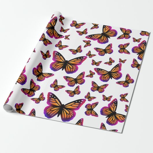  waterverf vlinders cadeaupapier (Uitgerold)