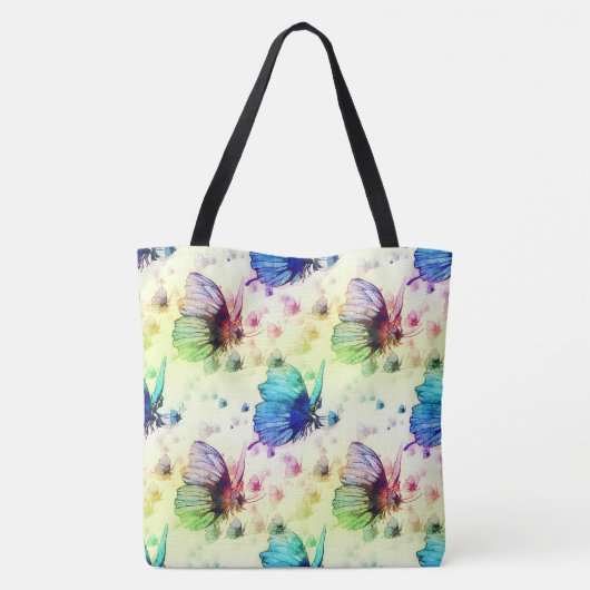 Waterverf Vlinders Canvas tas (Achterkant)