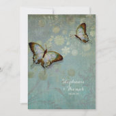 Waterverf vlinders een moderne bloemenbruiloft kaart (Voorkant)