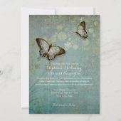 Waterverf vlinders een moderne bloemenbruiloft kaart (Achterkant)