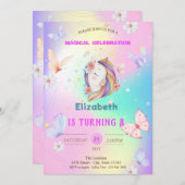 Waterverf Vlinders Eenhorn Holografisch  Kaart (Voorkant / Achterkant)