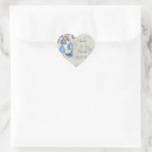 Waterverf vlinders en blauwe bloemen bruiloft hart sticker (Tas)