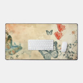 Waterverf Vlinders en harten Bureaumat (Keyboard & Muis)