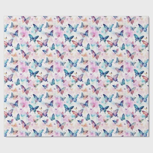 Waterverf vlinders: fladderende schoonheid cadeaupapier (Vlak)