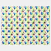 Waterverf vlinders fleece deken (Voorkant (Horizontaal))