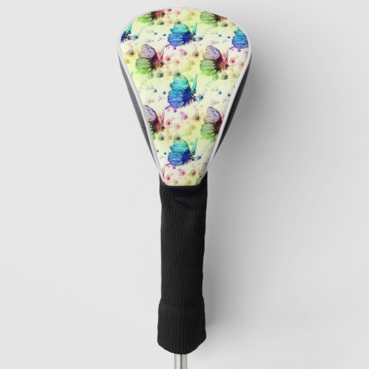 Waterverf Vlinders Golf Club Hoesje Golfheadcover (Voorkant)