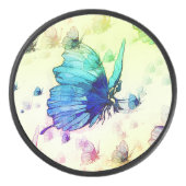 Waterverf Vlinders Hockey Puck (Voorkant)