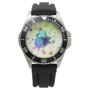 Waterverf Vlinders Horloge