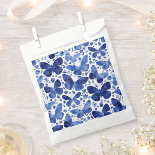 Waterverf Vlinders Indigo Blauw Bedankzakje