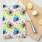Waterverf Vlinders Keukenhanddoek (Quarter Fold)
