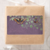 Waterverf vlinders met een modern bloemmotief etiket (Insitu)