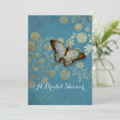 Waterverf vlinders met een modern bloemmotief kaart (Staand voorkant)