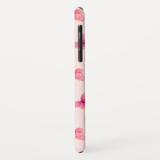 Waterverf Vlinders Monogram Blush Case-Mate iPhone Case (Achterkant/links)