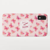 Waterverf Vlinders Monogram Blush Case-Mate iPhone Case (Achterkant (horizontaal))