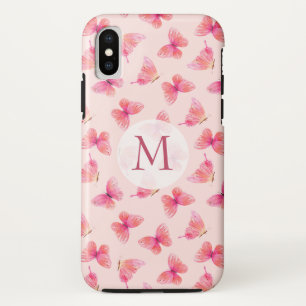 Waterverf Vlinders Monogram Blush Case-Mate iPhone Case