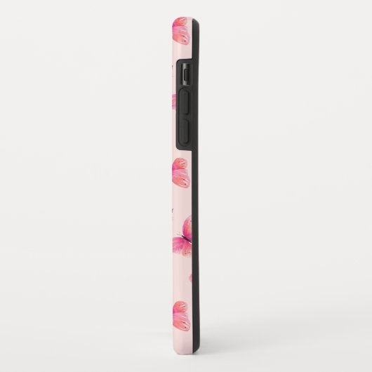 Waterverf Vlinders Monogram Blush Case-Mate iPhone Case (Achterkant/links)