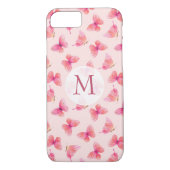 Waterverf Vlinders Monogram Blush Case-Mate iPhone Case (Achterkant)