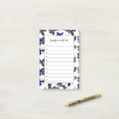 Waterverf vlinders monogrammed to do list post-it® notes (Op bureau)