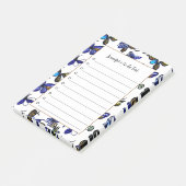 Waterverf vlinders monogrammed to do list post-it® notes (Schuin)