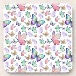 Waterverf vlinders naadloos patroon bier onderzetter