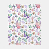 Waterverf vlinders naadloos patroon fleece deken (Voorkant)