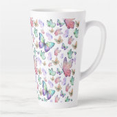 Waterverf vlinders naadloos patroon latte mok (Rechts)