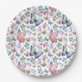 Waterverf vlinders naadloos patroon papieren bordje