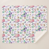 Waterverf vlinders naadloos patroon sherpa deken (Voorkant (horizontaal))