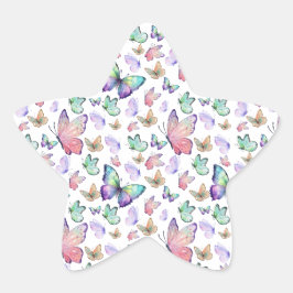Waterverf vlinders naadloos patroon ster sticker