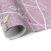 Waterverf Vlinders op Stof Roze Cadeaupapier (Rol Hoek)