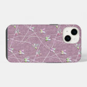 Waterverf Vlinders op Stof Roze iPhone Hoesje (Achterkant horizontaal)