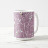 Waterverf Vlinders op Stof Roze Koffiemok (Voorkant rechts)