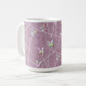 Waterverf Vlinders op Stof Roze Koffiemok (Voorkant links)