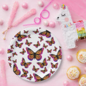  waterverf vlinders papieren bordje (Feest)