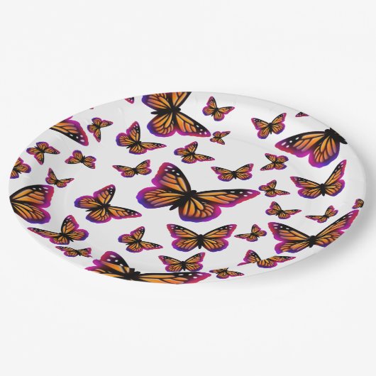  waterverf vlinders papieren bordje (Gekanteld)