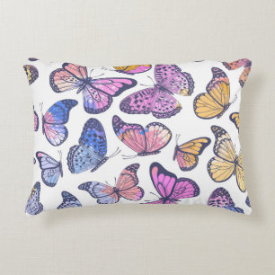 Waterverf vlinders: pastel patroon. accent kussen