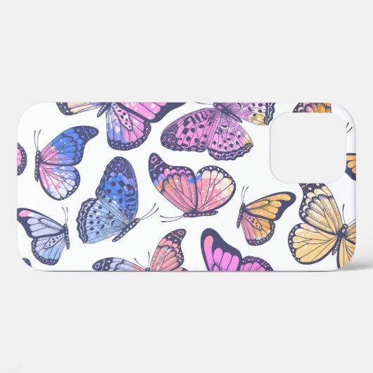 Waterverf vlinders: pastel  patroon. Case-Mate iPhone case (Achterkant (horizontaal))