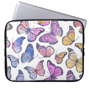 Waterverf vlinders: pastel patroon. laptop sleeve