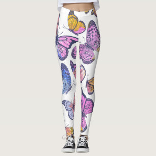 Waterverf vlinders: pastel patroon. leggings